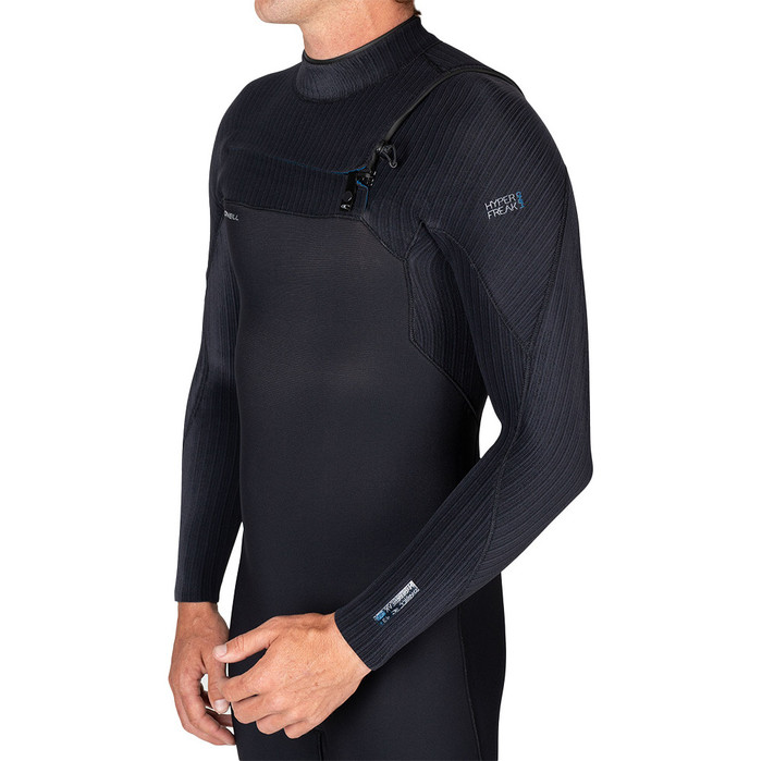 2024 O'Neill Mens Hyperfreak Wind 3/2mm+ Chest Zip Wetsuit 5605 - Black